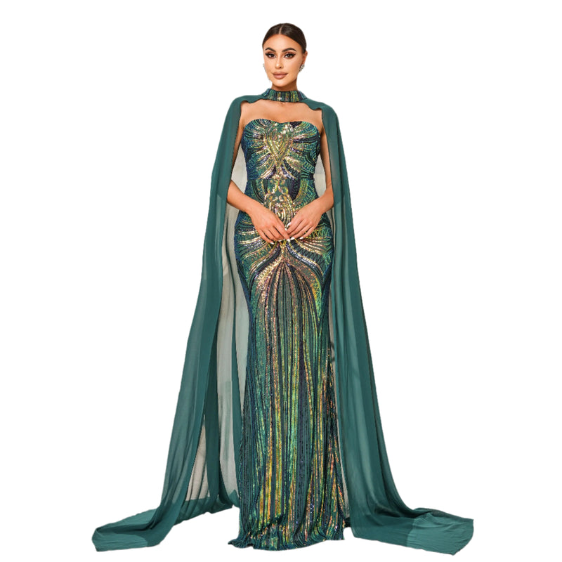 Sylvara Dress with Shawl